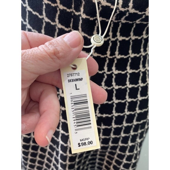 Max Studio Lapis Grid Cotton Knit High Wasted Y2K Style Skirt Size Large NWT - Picture 7 of 7